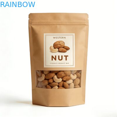 Προσαρμοσμένη Ψηφιακή Εκτύπωση Χάρτινη Συσκευασία Kraft με Θερμοκολλητική Σφράγιση και Παράθυρο για Τροφή & Σνακς για Κατοικίδια, Ανθεκτική στην Υγρασία