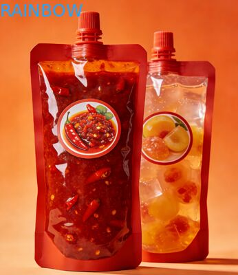 Αδιάβροχη θήκη με στόμιο 150ml 200ml 300ml Doypack Σάλτσα τσίλι σάλτσας φαγητού Jelly Juice Baby Food Bag Stand Up Pouch Pouch