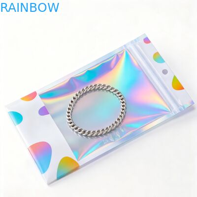 Προσαρμοσμένες PE πλαστικές τσάντες για κοσμήματα σκουλαρίκια ανακυκλώσιμες αντιοξειδωτικές με μία πλευρά διαφανής τσάντα αποθήκευσης κλειδαριού φερμουάρ