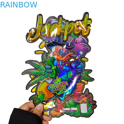 Προσαρμοσμένες ολογραφικές αρωματικές σακούλες Mylar με επανακλειδωτό φερμουάρ για συσκευασίες σνακ