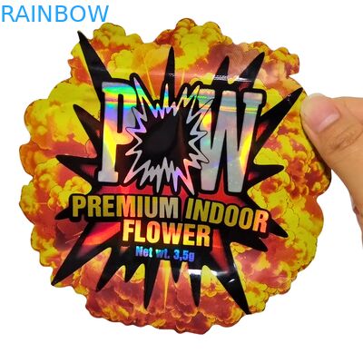 Προσαρμοσμένες ολογραφικές αρωματικές σακούλες Mylar με επανακλειδωτό φερμουάρ για συσκευασίες σνακ