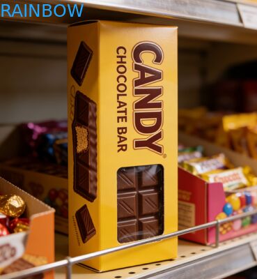 Προσαρμοσμένο βιοδιασπώμενο κουτί από χαρτί Kraft ποιότητας τροφίμων με διαφανές παράθυρο για συσκευασία σοκολάτας