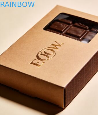 Προσαρμοσμένο βιοδιασπώμενο κουτί από χαρτί Kraft ποιότητας τροφίμων με διαφανές παράθυρο για συσκευασία σοκολάτας