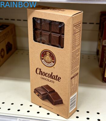 Προσαρμοσμένο βιοδιασπώμενο κουτί από χαρτί Kraft ποιότητας τροφίμων με διαφανές παράθυρο για συσκευασία σοκολάτας