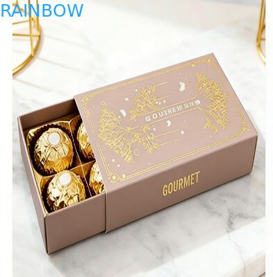 Προσαρμοσμένη συσκευασία κουτιών σοκολάτας με ανάγλυφα μοτίβα