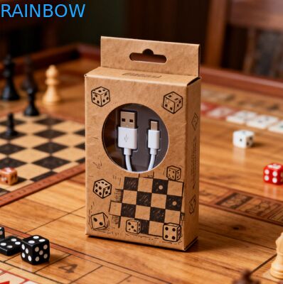 Προσαρμόσιμη ποσότητα 350g πάχος χαρτιά κουτί με θερμή σφραγίδα τελική για συσκευασία καλωδίων USB