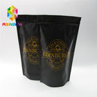 Πλαστικές σακούλες βαθμού τροφίμων το ματ μαύρο Ziplock τσαντών καφέ επιφάνειας FDA που χαρακτηρίζεται που συσκευάζουν