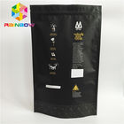 Πλαστικές σακούλες βαθμού τροφίμων το ματ μαύρο Ziplock τσαντών καφέ επιφάνειας FDA που χαρακτηρίζεται που συσκευάζουν