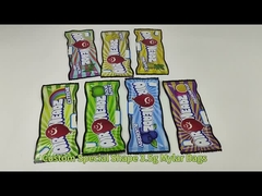 Εκτύπωση κατά παραγγελία 3.5G 7G Mylar Bags Die Cut Ακανόνιστες θήκες με Ziplock