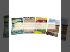 Προσαρμοσμένης σχεδίασης αυτοσφραγιζόμενη, αδιάβροχη υγρασίας, θερμοσυγκολλημένη, με φερμουάρ, διαφανής μπροστινή όψη, σακούλα από πλαστικό Mylar με αλουμινόχαρτο στο πίσω μέρος για ζάχαρη