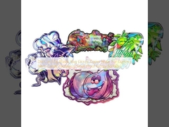 Διαμορφωμένη κοπή 3.5g Πλαστική σακούλα Γυαλιστερό φερμουάρ Mylar Για συσκευασία ζαχαρωτών βοτάνων Candy Smell Proof Γυαλιστερή επιφάνεια