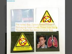 Προ-τυλιγμένη σακούλα Ziplock Συσκευασία βρώσιμων τροφίμων Τροφίμων βαθμού Τριών πλευρών Σφραγισμένη θήκη Πλαστική για καπνό Mylar Bag