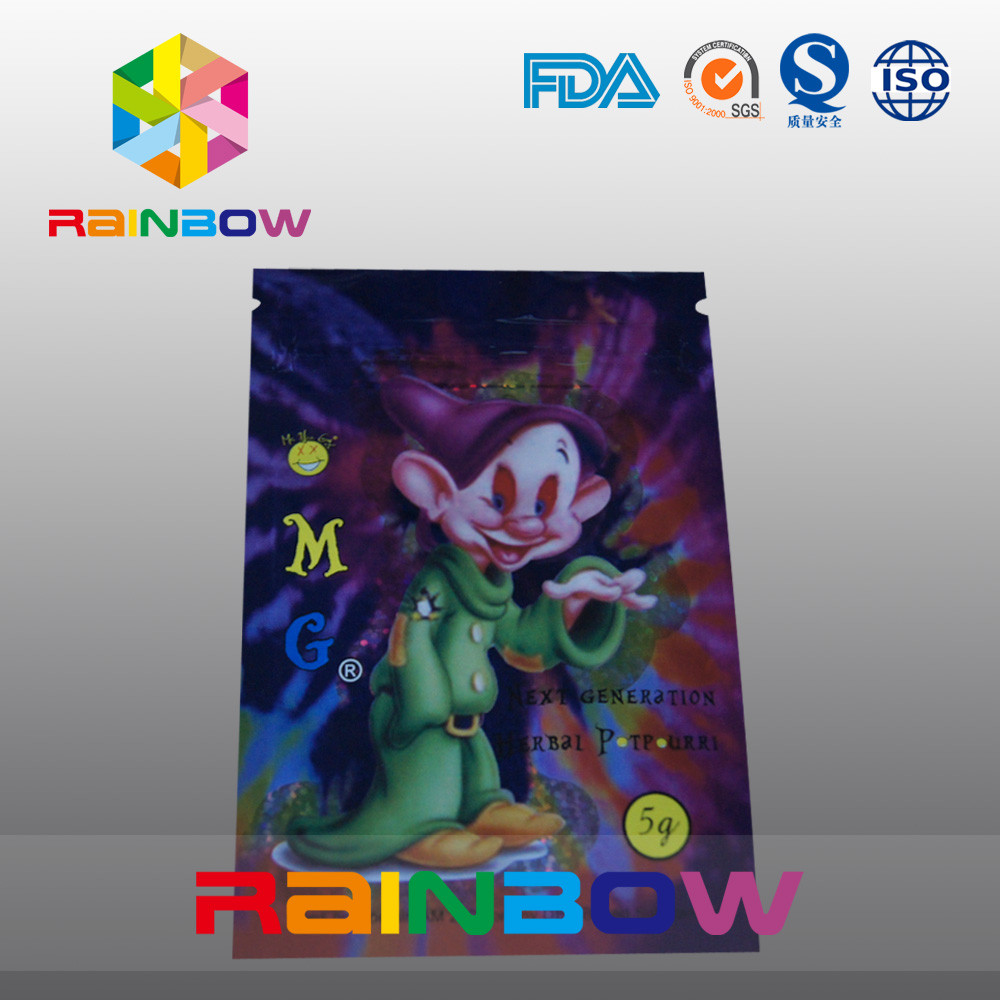 5g OMG τρία δευτερεύουσα συσκευάζοντας τσάντα θυμιάματος σφραγίδων βοτανική με το φερμουάρ