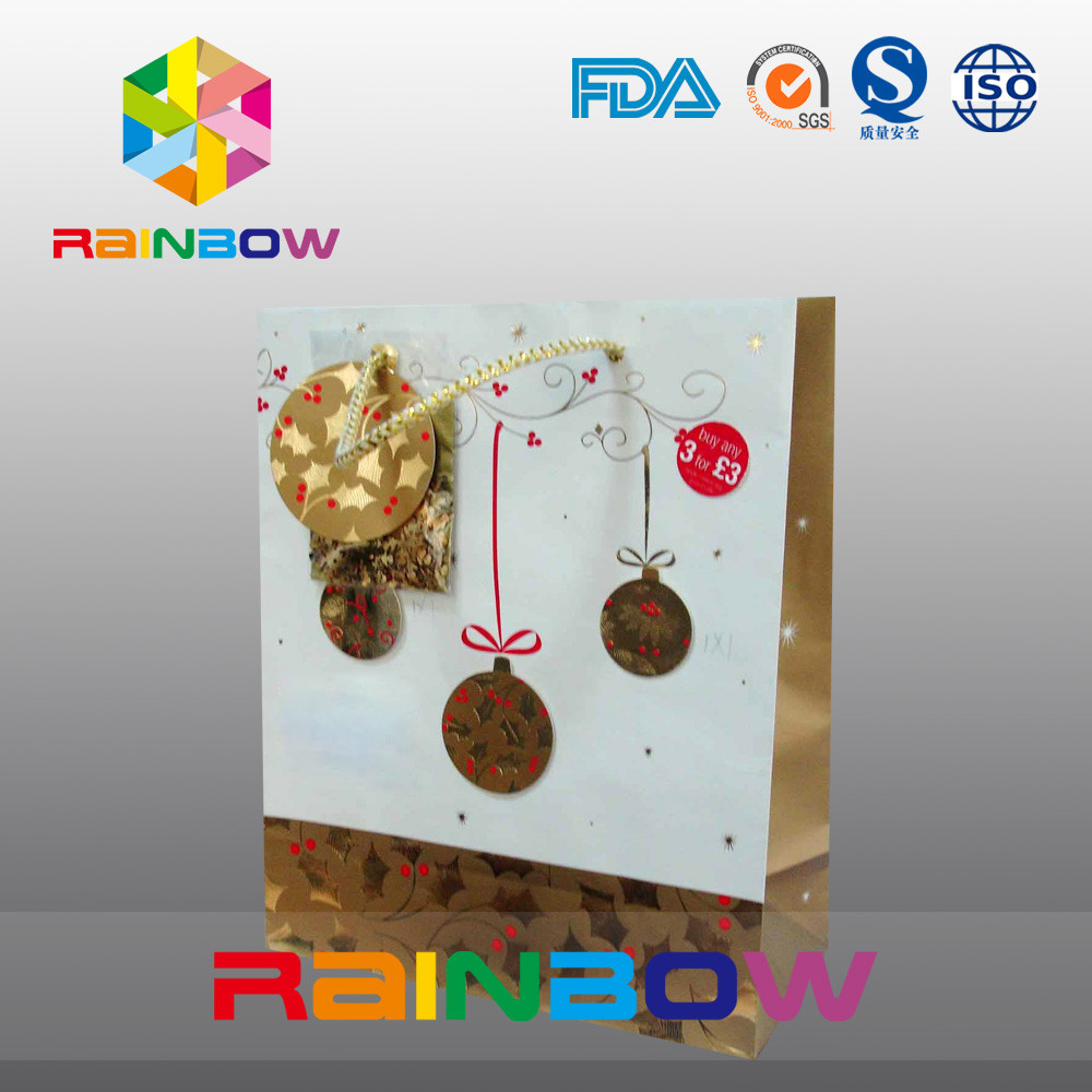 Η πολυτέλεια τύπωσε την προσαρμοσμένη τσάντα εγγράφου επίπεδων κατώτατων σημείων με Drawstring για το δώρο