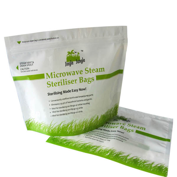 Προσαρμοσμένη τοποθετημένη σε στρώματα τσάντα φύλλων αλουμινίου αργιλίου/Resealable κενή σακούλα μικροκυμάτων βαθμού τροφίμων