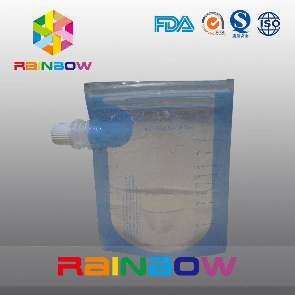 Δευτερεύουσα Gusset Transprent σακούλα για το νερό/ποτό, Doypack με το φερμουάρ