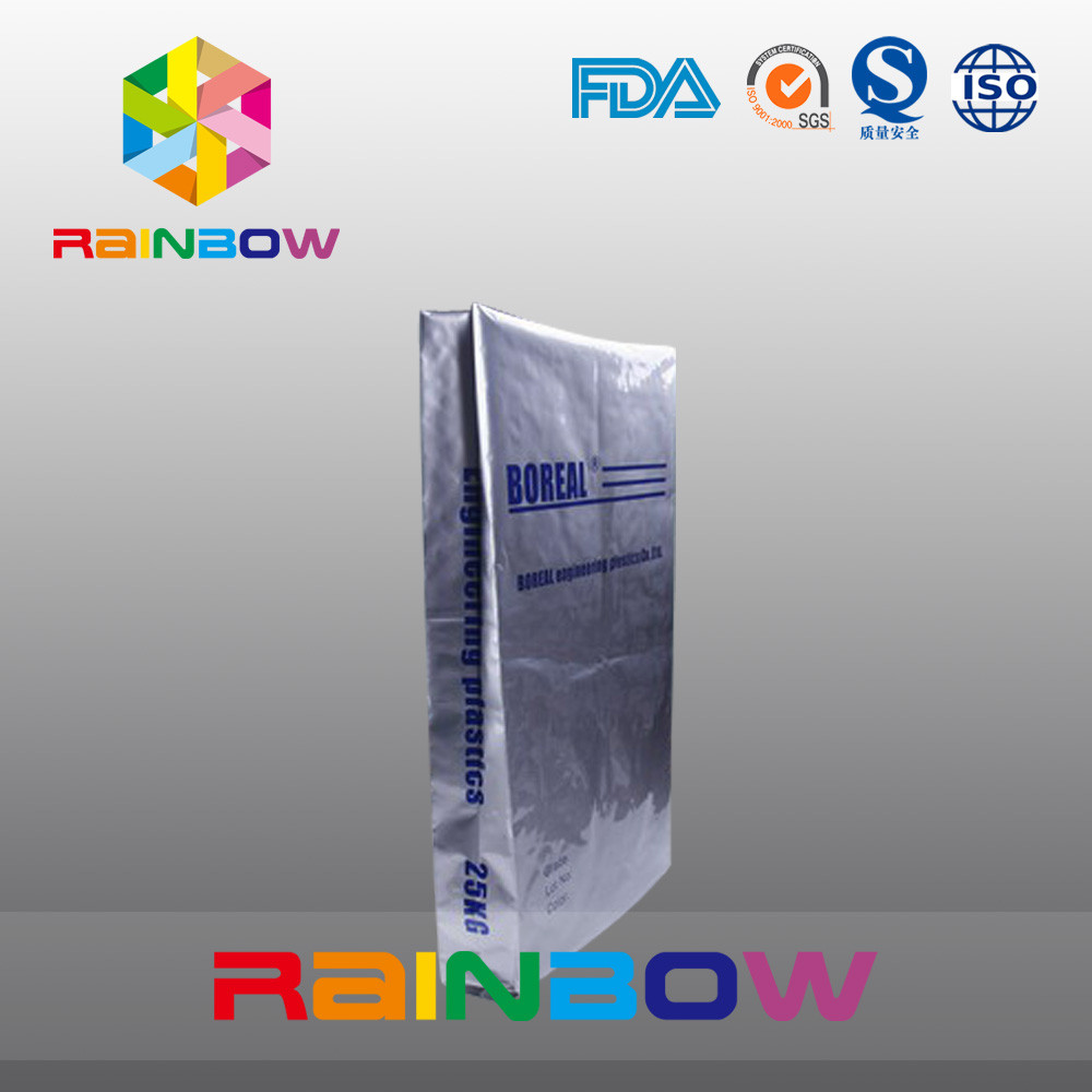 25kgs κατώτατο gusset σακούλα φύλλων αλουμινίου αργιλίου για την πρωτεϊνική συσκευασία σκονών