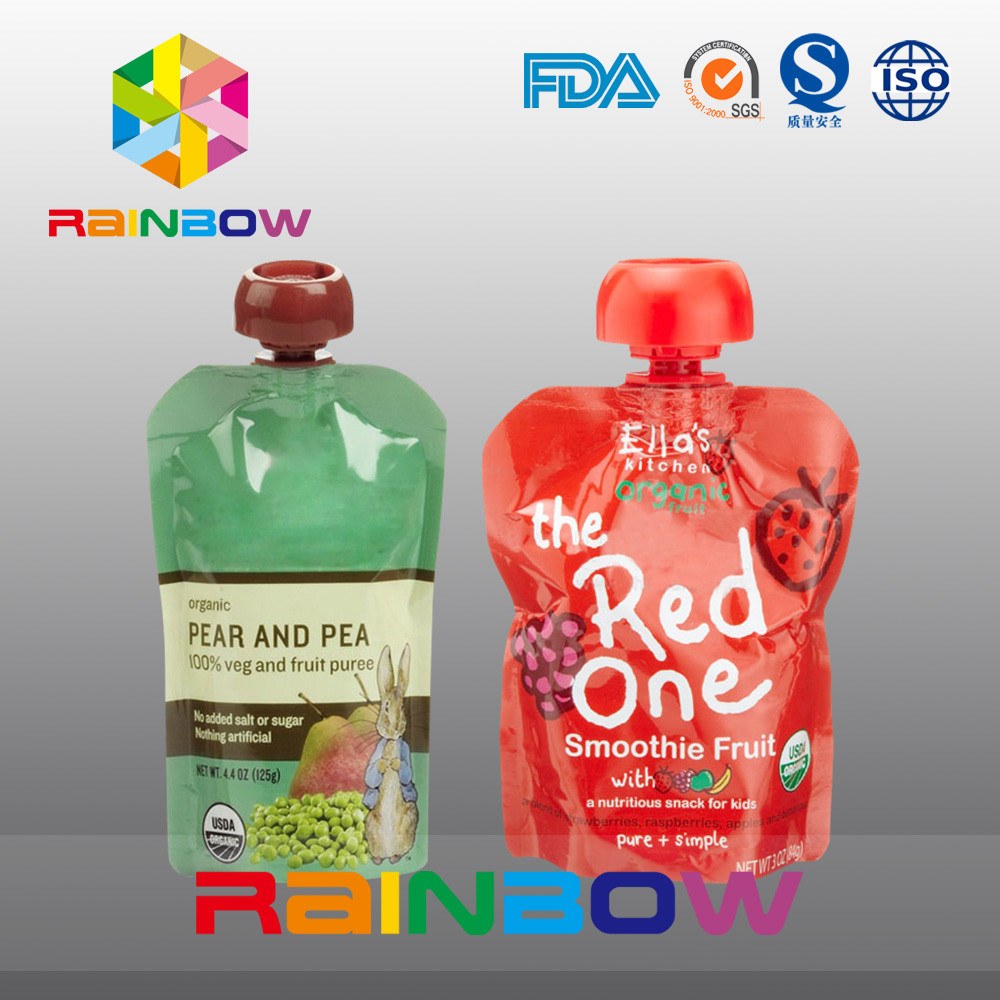 σακούλα σωλήνων παιδικών τροφών επαν-Sequeezed 140ml 200ml με το διπλό φερμουάρ