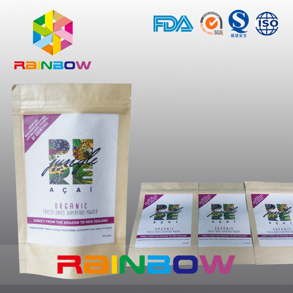 Τυπωμένη λογότυπο Ziplock εγγράφου Krafter σπόρων Chia συσκευασία τροφίμων πρόχειρων φαγητών τσαντών/καρυδιών