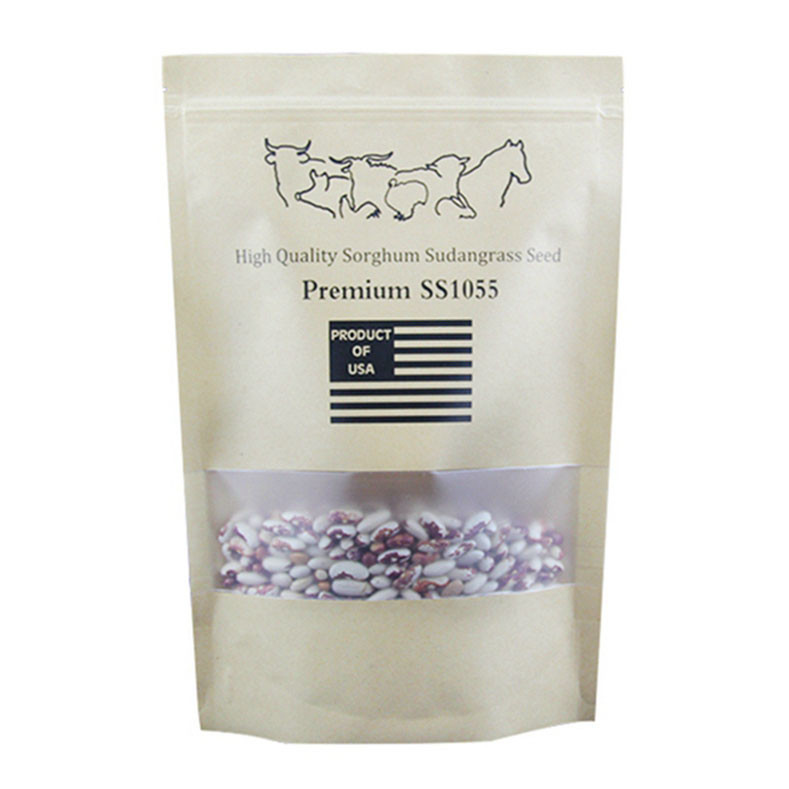 Τυπωμένο συνήθεια Resealable τυπωμένο παράθυρο τσαντών εγγράφου της Kraft για τους σπόρους εγκαταστάσεων