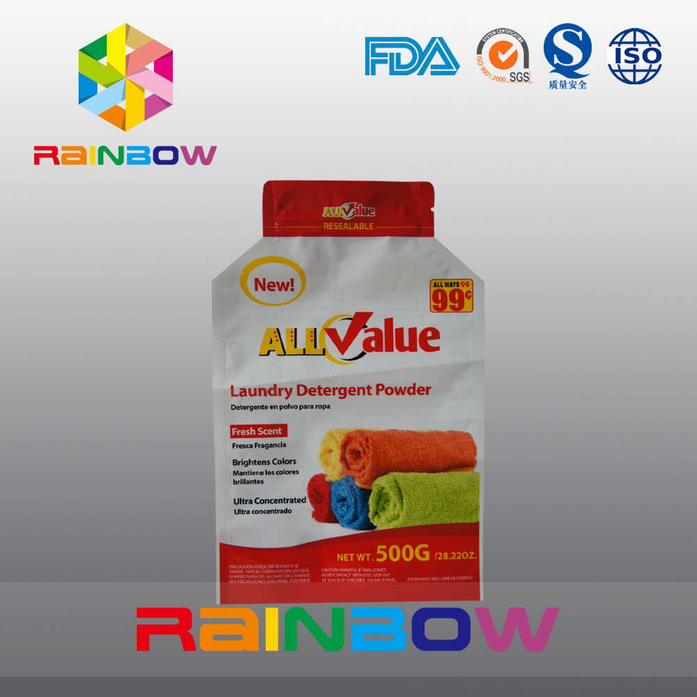 Προσαρμοσμένη τυπώνοντας πλαστική συσκευάζοντας τσάντα για 500g την καθαριστική σκόνη πλυντηρίων/τη σκόνη πλύσης