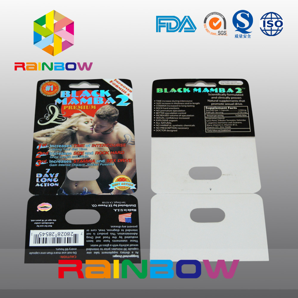 Προσαρμοσμένη εγγράφου φουσκαλών κάρτα εγγράφου καρτών συσκευάζοντας για τα σεξουαλικά χάπια
