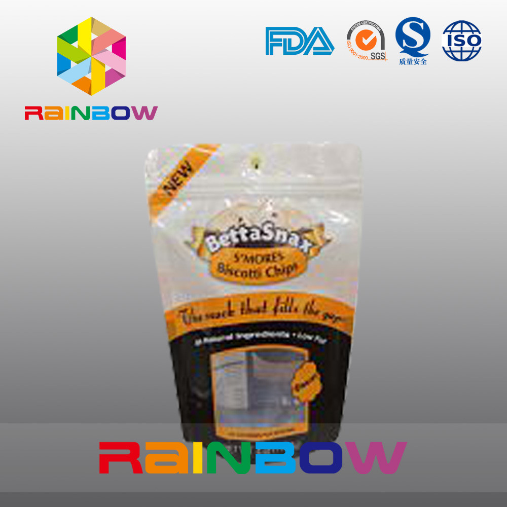 Η στάση επάνω Ziplock στις σαφείς πλαστικές σακούλες που συσκευάζουν με την πεταλούδα κρεμά την τρύπα για τα τρόφιμα καραμελών/πρόχειρων φαγητών