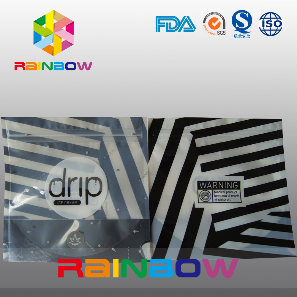 Τα ζέβρ λωρίδες στέκονται επάνω την τσάντα σταλαγματιάς της Noni, μοντέρνη σύνθετη σακούλα Mylar