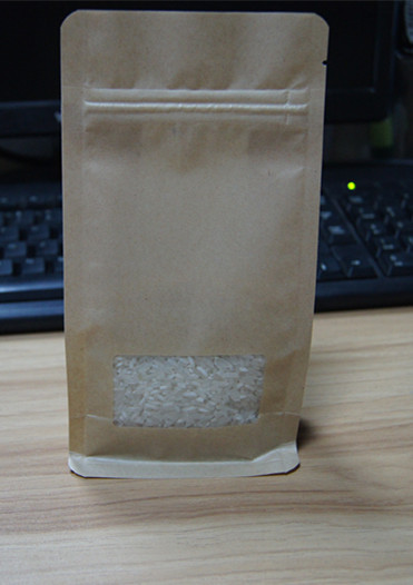 Τσάντα πρόχειρων φαγητών εγγράφου της κατώτατης Kraft φραγμών που συσκευάζει τη σακούλα επίπεδων κατώτατων σημείων με το φερμουάρ τσεπών