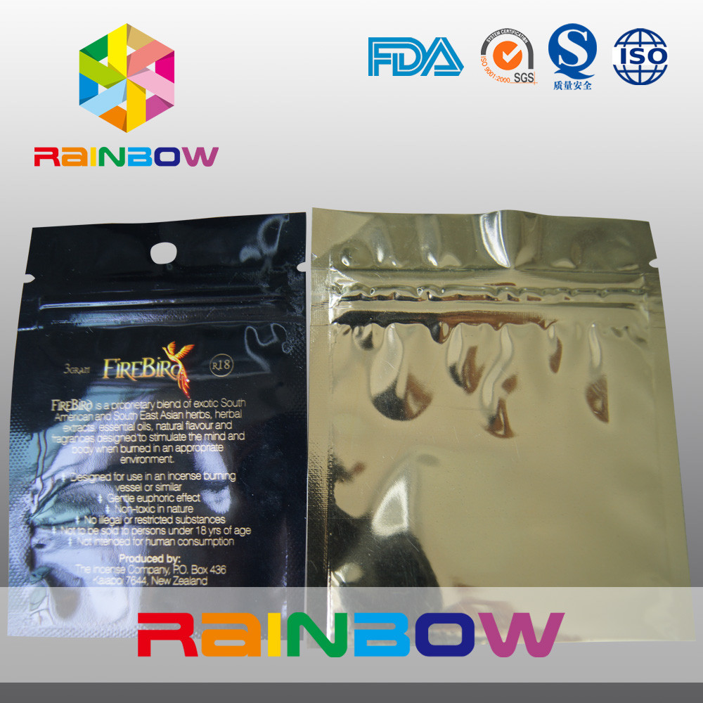 Επίπεδες τρεις πλευρές σφράγισαν το mylar φερμουάρ φύλλων αλουμινίου με την τρύπα hange