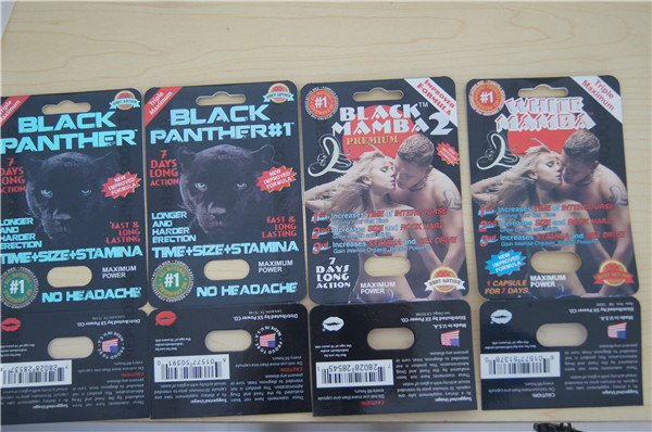 μαύρο μαύρο mamba 1 μαύρο mamba 2 πάνθηρων κάρτα φουσκαλών που συσκευάζει τη σεξουαλική συσκευασία χαπιών