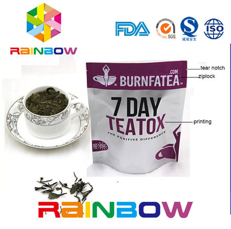 Δευτερεύουσα Ziplock φύλλων αλουμινίου αργιλίου τσαντών τσαγιού εγγράφου της Kraft πακέτων Gusseted Doy συσκευάζοντας πλαστική σακούλα