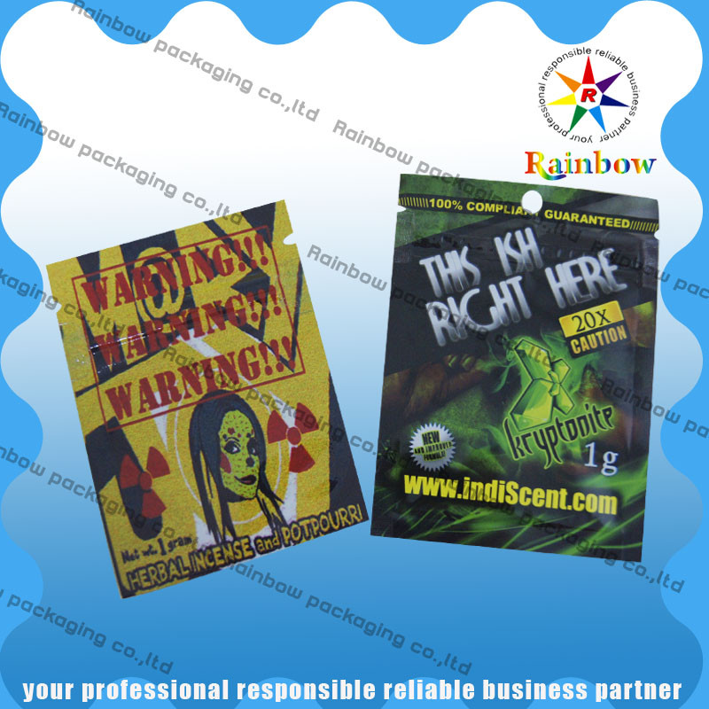 Συγκολλήστε τις πλαστικές βοτανικές τσάντες Incens, Ziplock τσαντών φύλλων αλουμινίου αργιλίου με θερμότητα