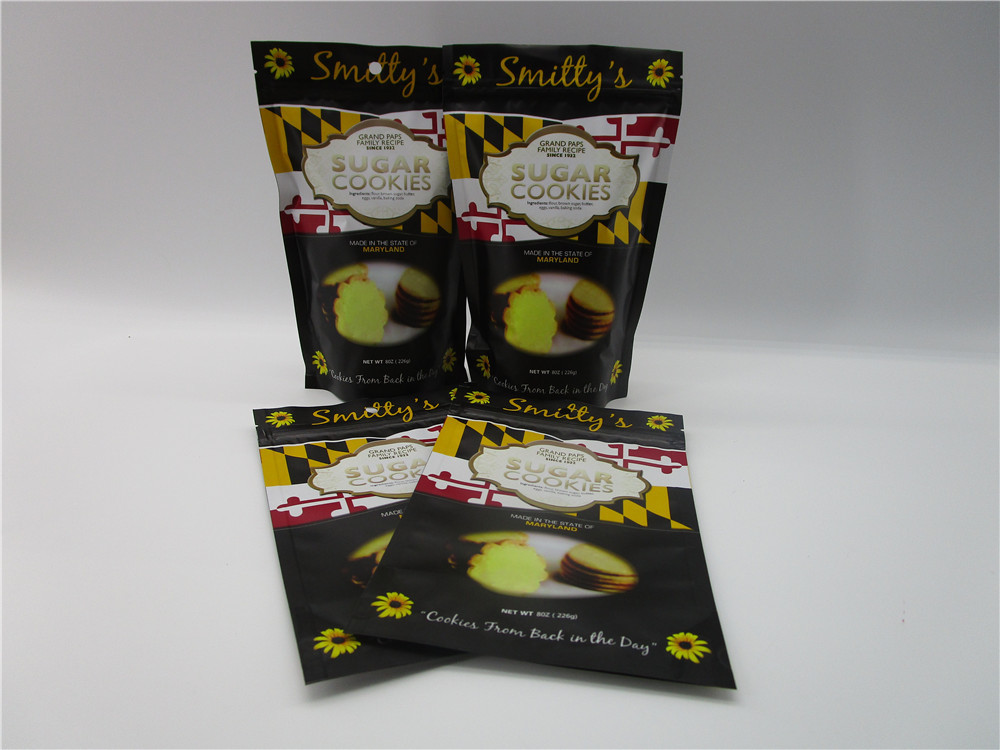 Η Resealable συσκευασία τσαντών πρόχειρων φαγητών βαθμού τροφίμων, στάση 8oz τσιμπά επάνω το συσκευάζοντας φύλλο αλουμινίου τσαντών που ευθυγραμμίζεται