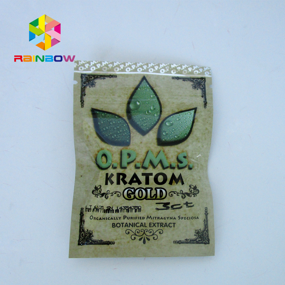 Βοτανική συσκευασία τσαντών θυμιάματος Kratom με την κλειδαριά φερμουάρ, βοτανική τσάντα θυμιάματος