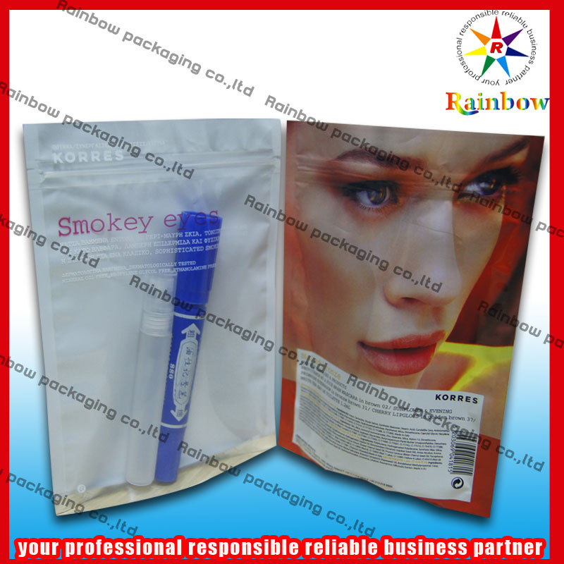 Καλλυντική συσκευάζοντας τσάντα Bpa φύλλων αλουμινίου αργιλίου ελεύθερο με την κλειδαριά φερμουάρ