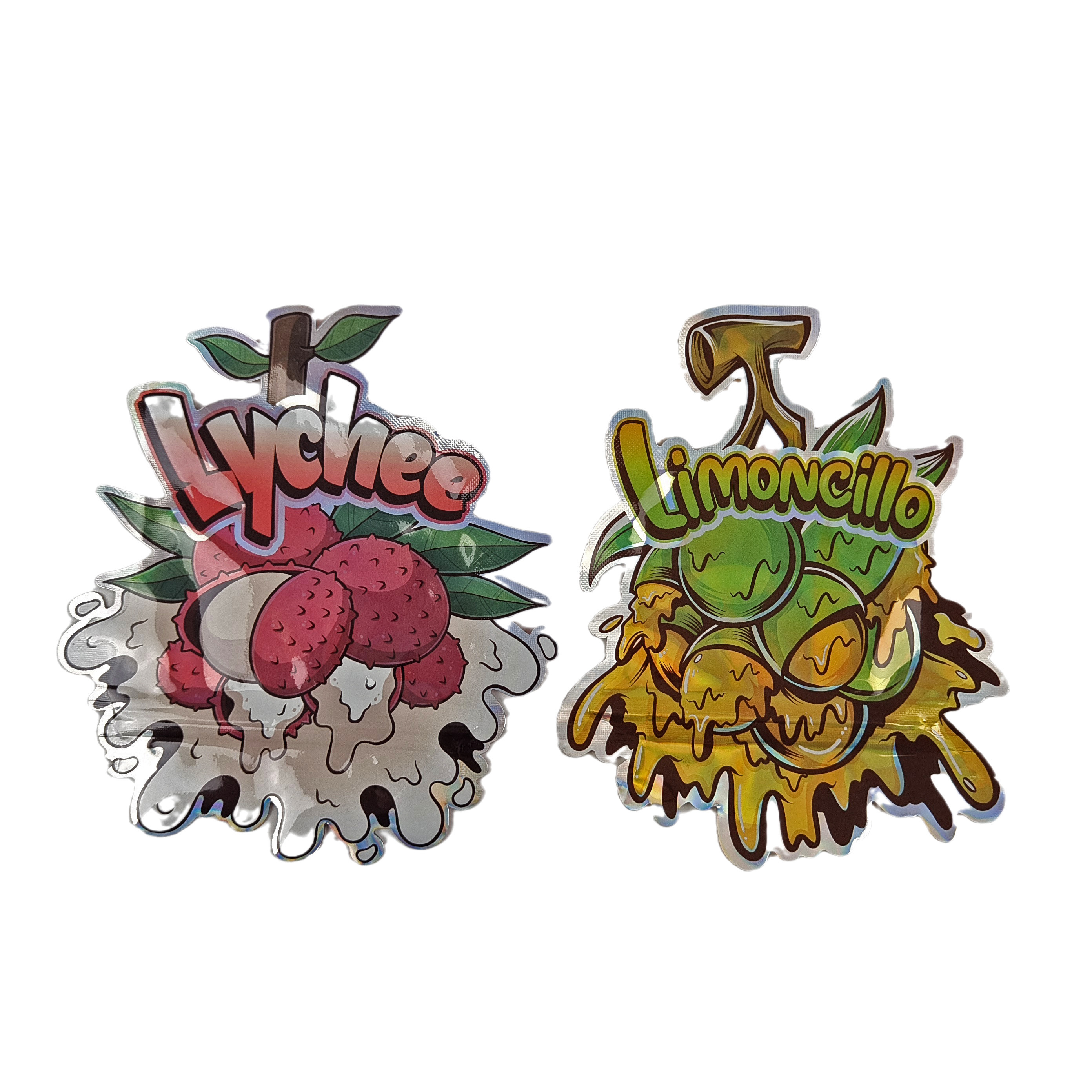 3,5 γραμμάρια 7 γραμμάρια μπισκότα καραμελών ακανόνιστου προσαρμοσμένου σχήματος Συσκευασία Αδιάβροχη Σακούλες Mylar Die Cut