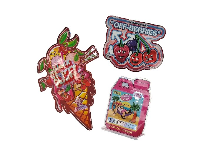 Οι πλαστικές ακίνδυνες για τα παιδιά Ziplock Mylar ολογραμμάτων 3.5g τσάντες τεμαχίζουν ανώμαλο ειδικό που διαμορφώνεται