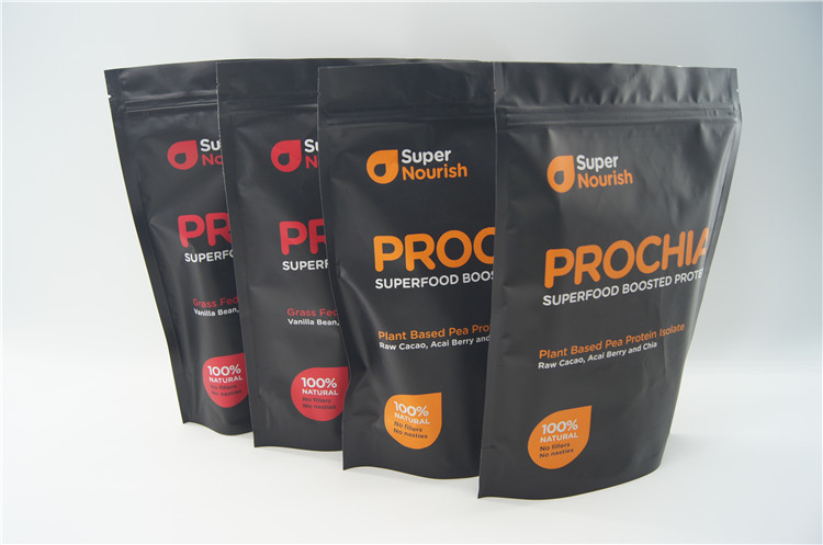 Στάση βαθμού τροφίμων επάνω στη σακούλα με το φερμουάρ για τη συσκευασία σκονών κουνημάτων