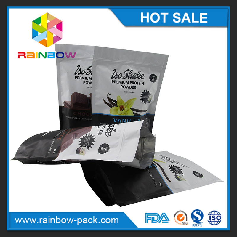 Βαθμός τροφίμων στάση 1kg επάνω packaing τσάντα σκονών ορρού γάλακτος στην πρωτεϊνική με ziplock