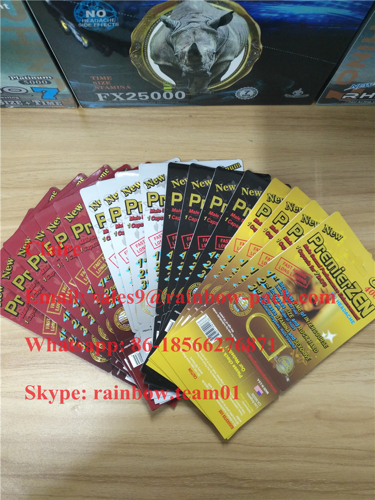 Χρυσή αρσενική συσκευασία φουσκαλών καρτών χαπιών αυξήσεων PremierZen στο απόθεμα με την τρισδιάστατη επίδραση