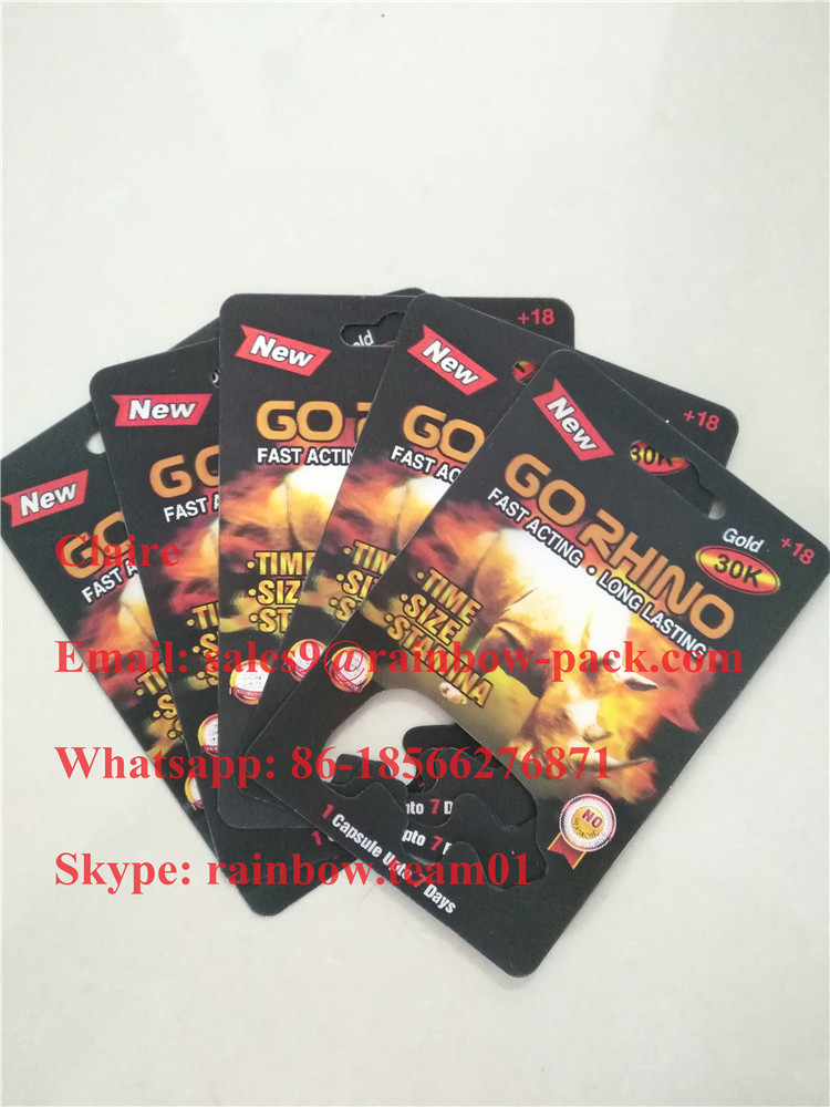 Χονδρική ΑΜΕΡΙΚΑΝΙΚΩΝ ρινοκέρων τρισδιάστατη κάρτα φουσκαλών χαπιών συσκευάζοντας για Go το εμπορευματοκιβώτιο/τη σφαίρα/το μπουκάλι καψών ρινοκέρων