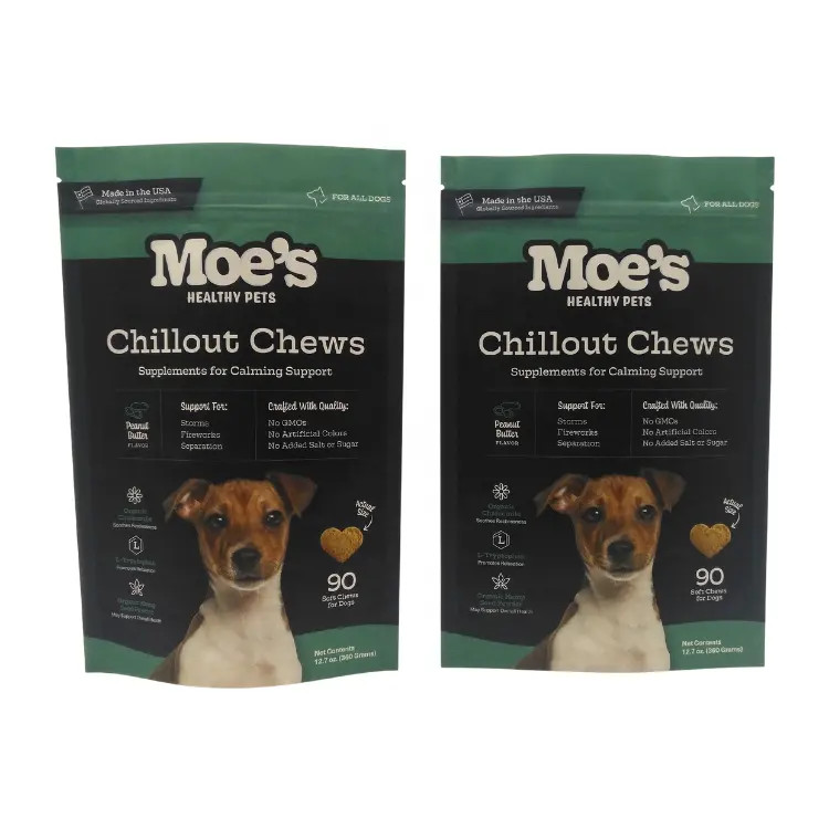 Σάκος με φερμουάρ με CMYK χρώματα για μακροχρόνια αποθήκευση τροφίμων για κατοικίδια