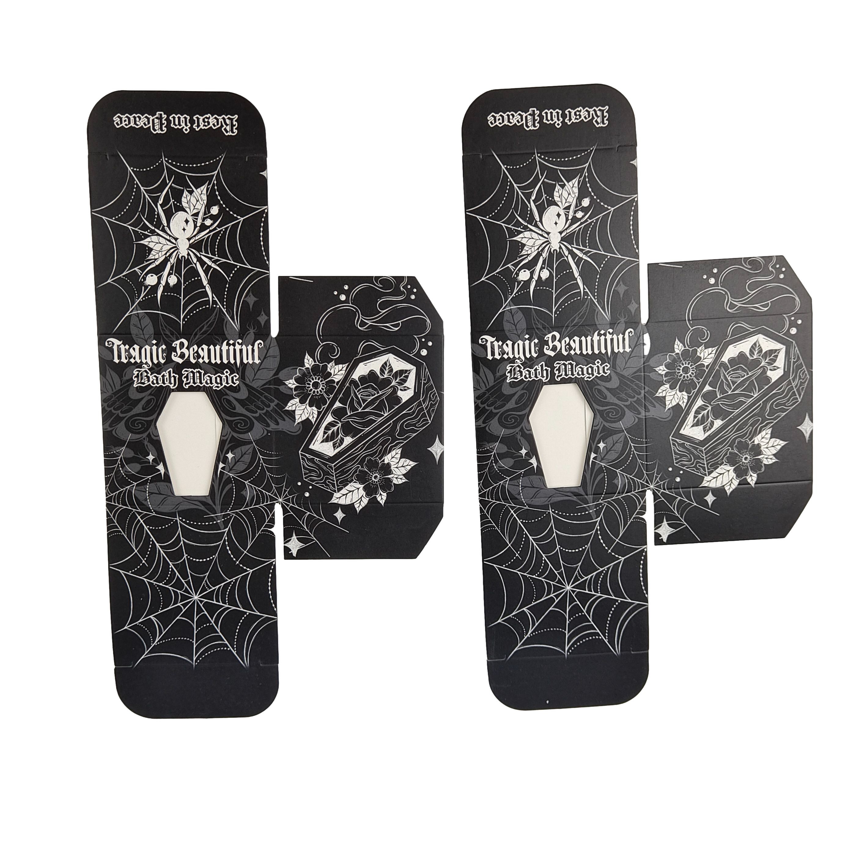 Υψηλής ποιότητας Custom τετράγωνο μαύρο χαρτί κουτί με ειδικό μπροστινό κούφιο παράθυρο συσκευασία τροφίμων λευκό χαρτόνι κουτί δώρο