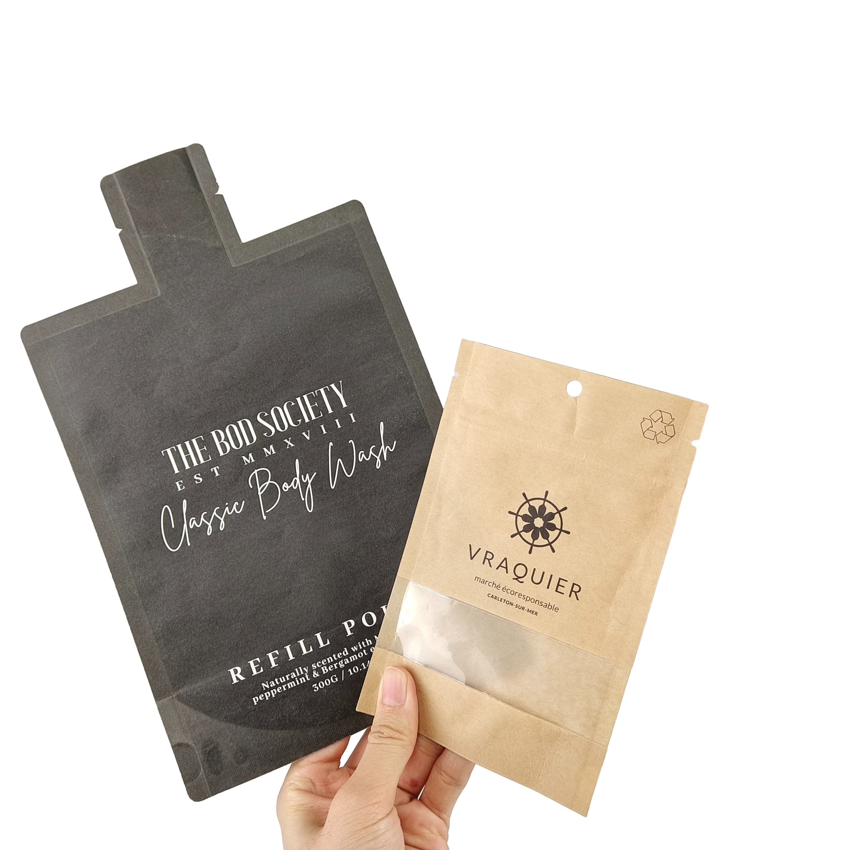 Επίπεδο Ανώσφορο Μεταλλικό Φόλιο Αμύγδαλο Mylar Heal Σφραγίδες Τσέπες Πορτοφόλι Παγωμένο Παράθυρο υφή με κρεμαστή τρύπα Τρεις πλευρικές σφραγίδες Τσέπη