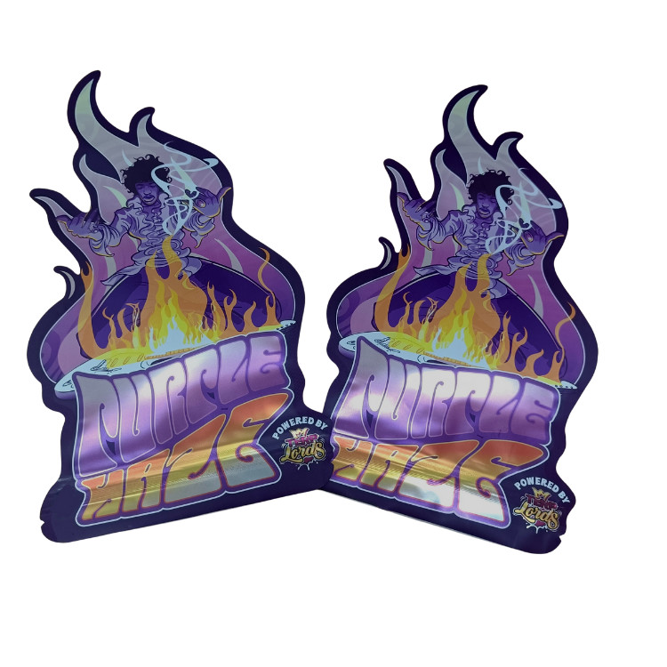 Τύπωση προσαρμοσμένη 3.5g Μύλαρες τσάντες πεθαίνει κόψιμο Ακανόνιστες τσάντες με Ziplock κύκλος Μύλαρες μαλακό άγγιγμα πλαστικές τσάντες γλυκά τροφή