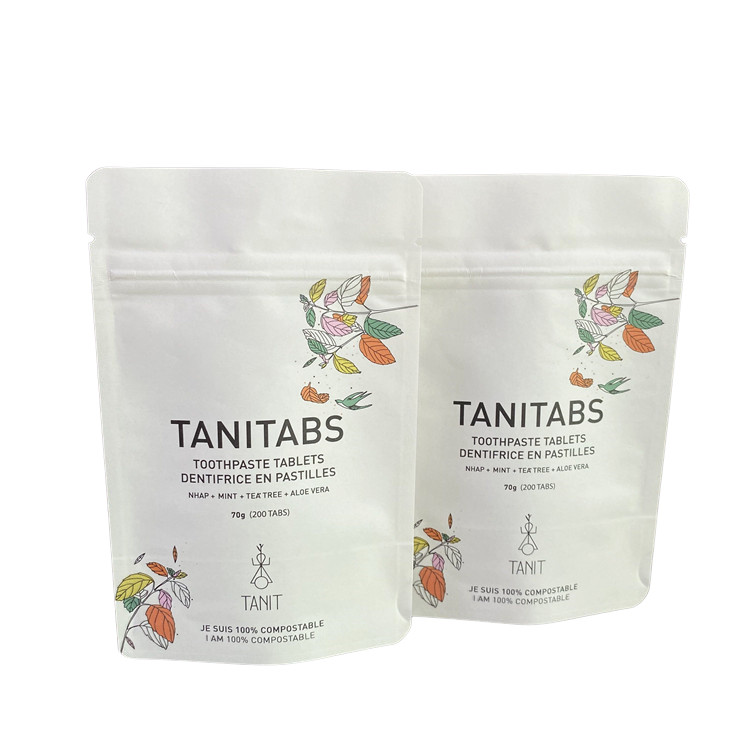 Προσαρμοσμένο Αδιάβροχο Βιοδιασπώμενο Pla Kraft Χάρτινο Ζιπ Ζιπ Ζάκερ Ζάκερ Στάσου