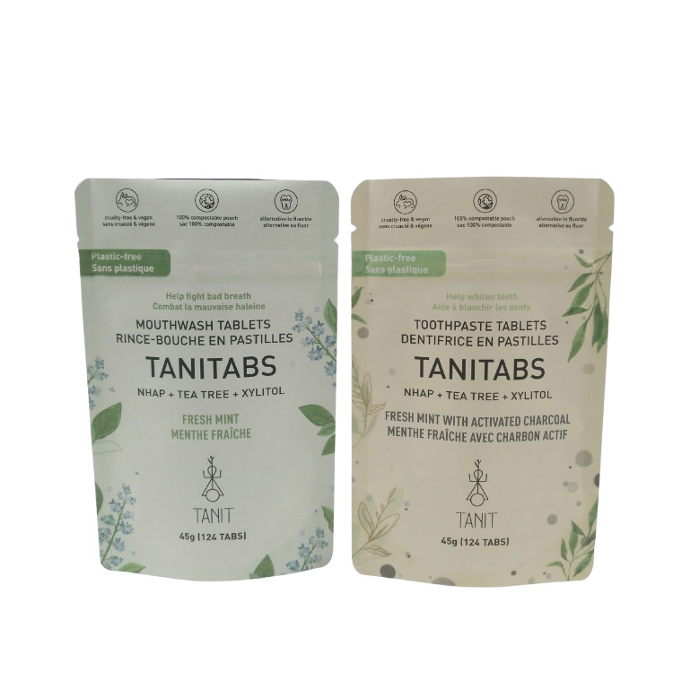 Τσάντες για συσκευασία τροφίμων Βιοδιασπώμενες Στάσου πλαστικό φερμουάρ Αλουμινένιο φύλλο συσκευασία Προσαρμοσμένες ματ σακούλες Βιοδιασπώμενες