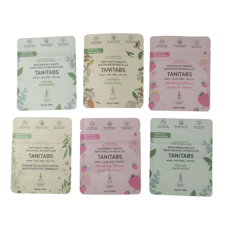 Περιβαλλοντικά φιλικές συσκευασίες τροφίμων με σφραγίδα (Ziplock Stand Up Food Packaging) 100% ανασυστατέες βιοδιασπώμενες σακούλες χαρτιού Kraft