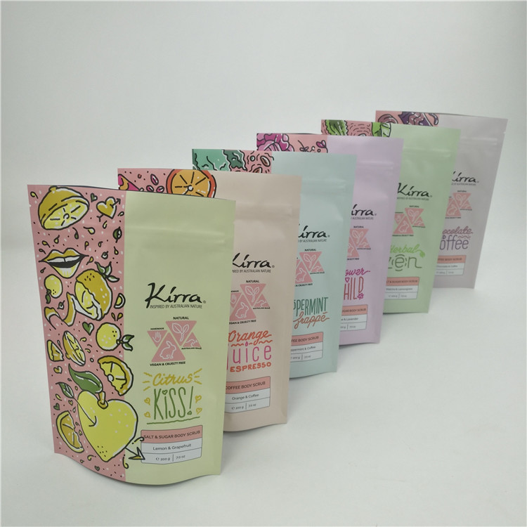 Επαναχρησιμοποιήσιμο Zip Lock Stand Up Pouch Body Scrub Cosmetics Bath Salt Plastic Packaging Bag